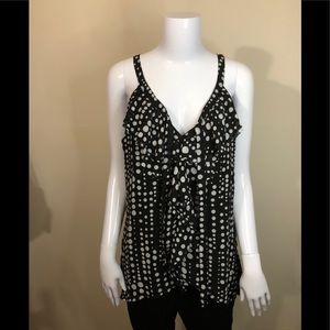 WHBM Spaghetti Strap Ruffled Sleeveless Blouse M